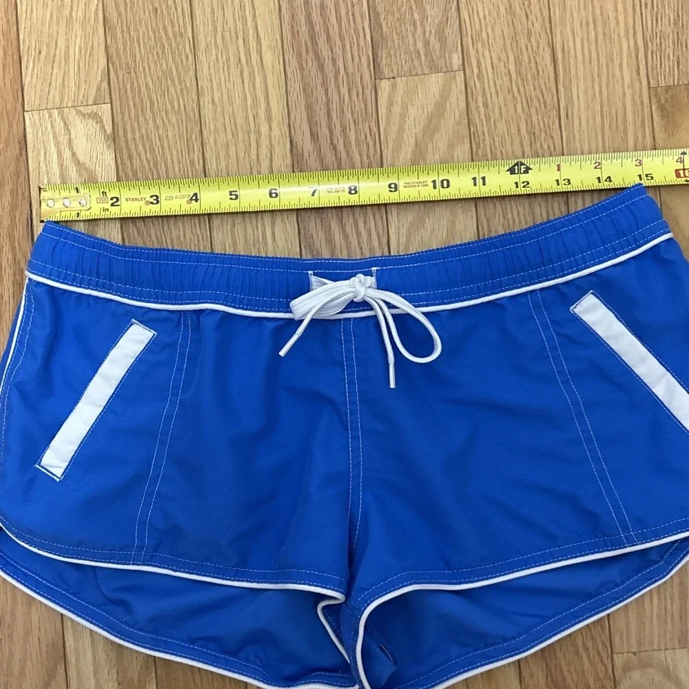 Vintage Hobie‎ Blue With White Piping Drawstring Pocket Details - Size Large